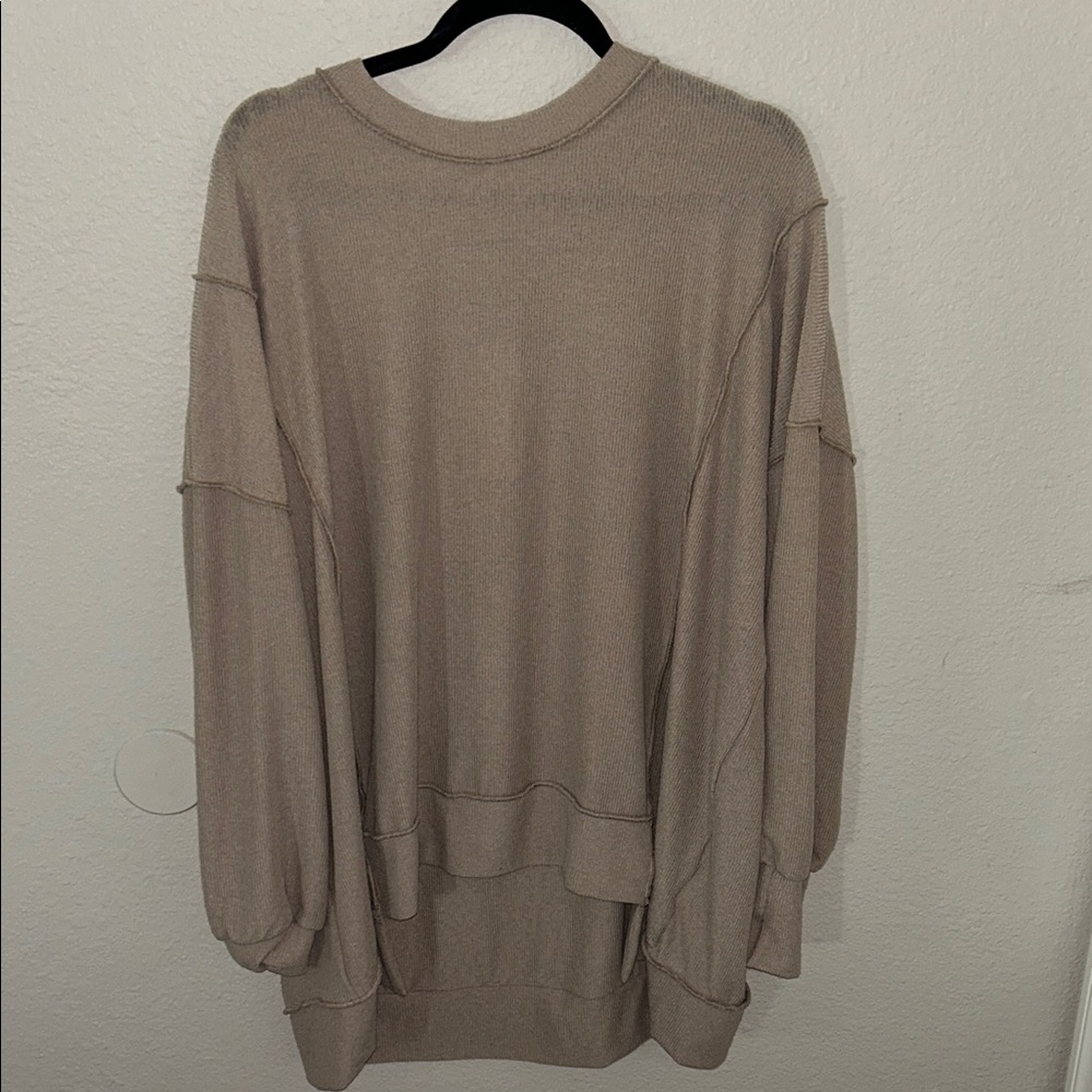 Three Bird Nest Taupe Relaxed Sweater